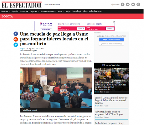 Noticia Publicada en el Espectador