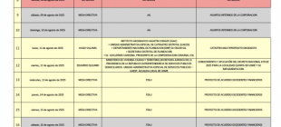 Agenda mes de Agosto  2025